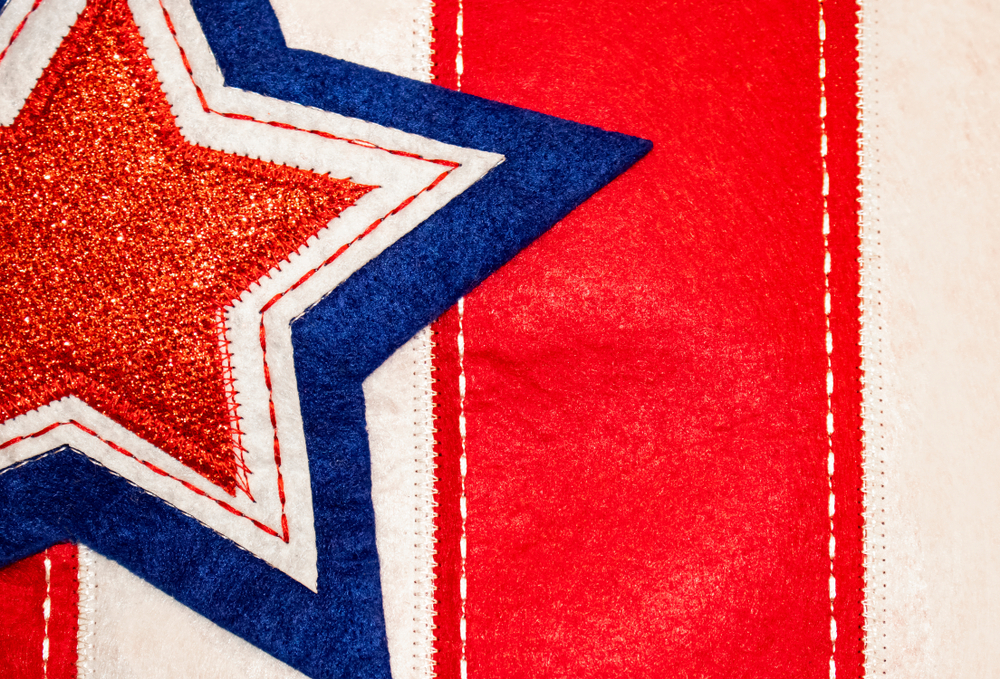 Stitched,fabric,background,of,star,on,stripes, Red,white,and