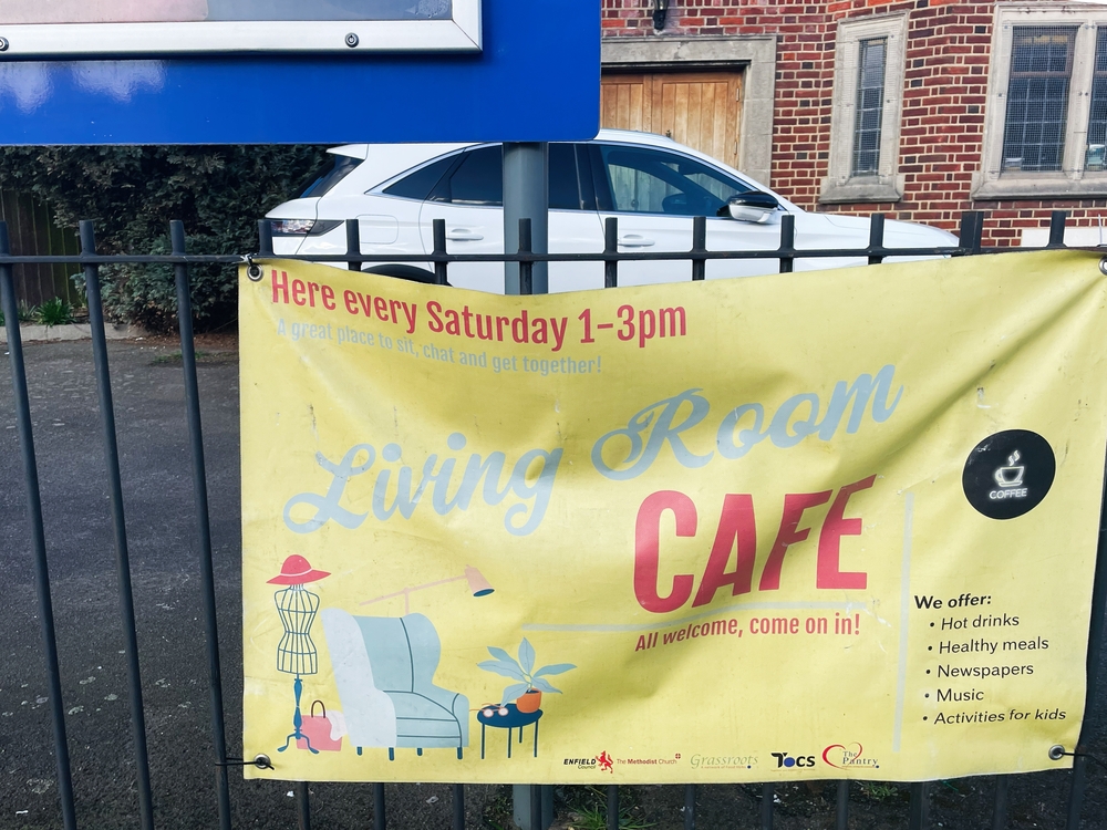 London,,uk, ,march,02,,2025:,banner,promoting,a,community